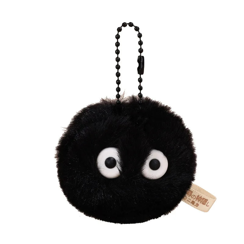 2/4/8PCS Black Elves Pet Toys Keychains Accessories Cute Plush Black Coal Ball Cartoon Bag Pendants