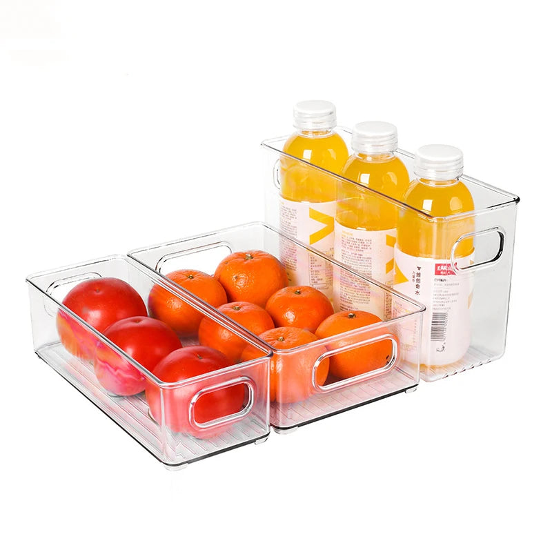 Transparent Refrigerator Storage Box Vegetable Fruit Organizer Fridge Clear Container for Kitchen Food Drinks Storage 2030