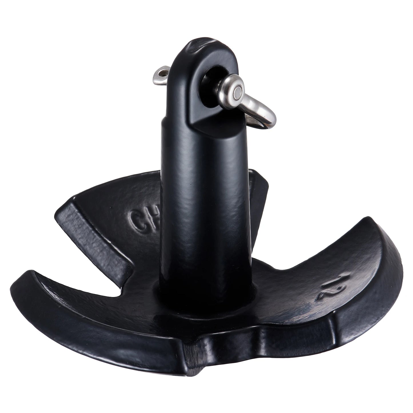 SucceBuy River Anchor 12 lbs Boat Anchor Cast Iron Black Vinyl-Coated with Shackle, Mushroom Anchor Fit for Boats Up To 10 ft