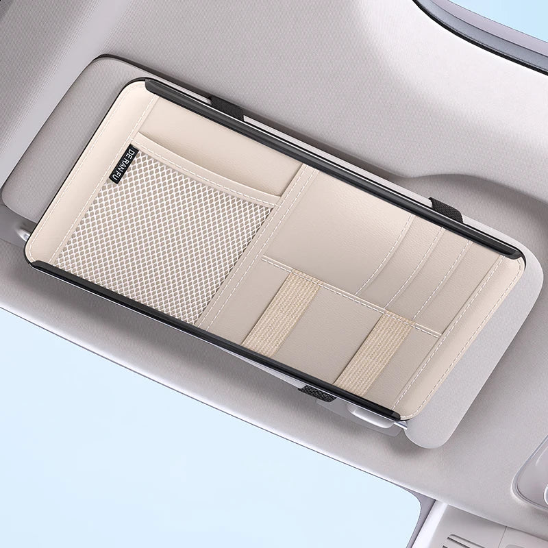 High-Quality 2025 New Car Sun Visor Storage Bag And Eyeglass Storage Clip for Automobile Interior Organization