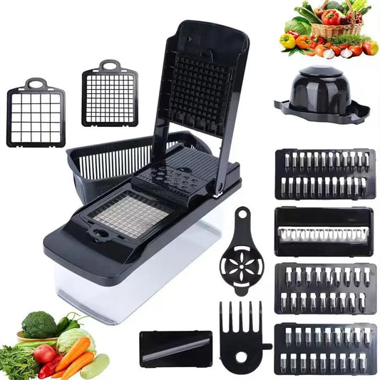 14IN1 Multifunctional Vegetable Chopper with Handle, Food Grater, Egg Separator, Vegetable Slicer Dicer, Kitchen Cutter