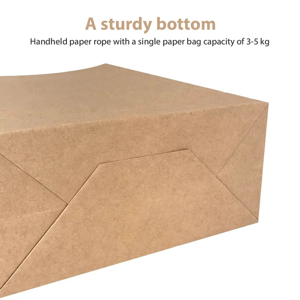 50pcs Bulk Kraft Paper Bags Gift Shopping Carry Craft Brown Bag with Handles AU