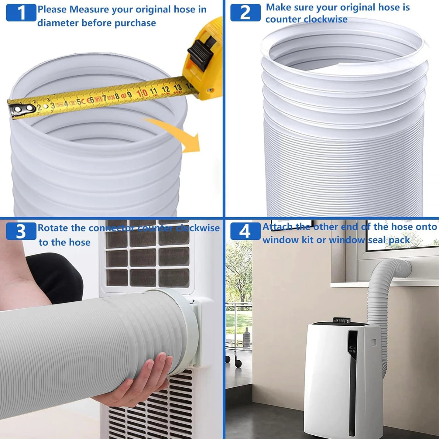 Portable Ac Hose Connector Portable Air Conditioner Hose Adapter Seal Vent Tube Kit for Air Conditioner Unit Duct Dryer Home Car
