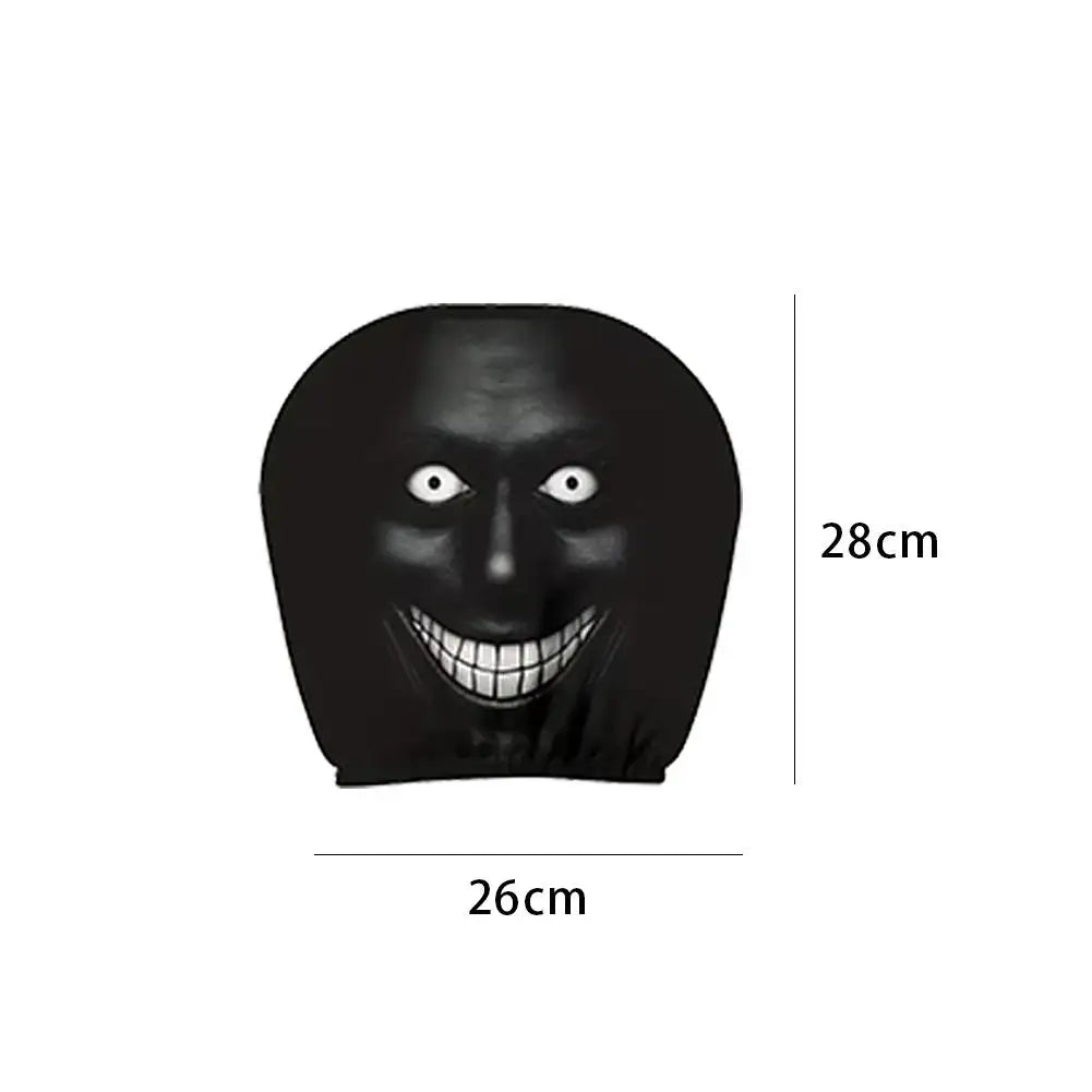 2/4PCS Creepy Face Car Headrest Covers Universal Dark Mystery Portrait Print Elastic Headrest Covers Halloween Style Car Gadgets