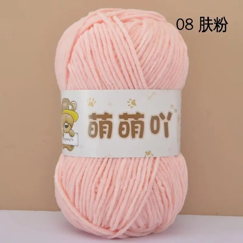 50g/Pc Chenille Yarn Matte Crocheting Doll bag Thread Handmade Crochet Knitted Material Small Ice Stripe line knit sweater hat