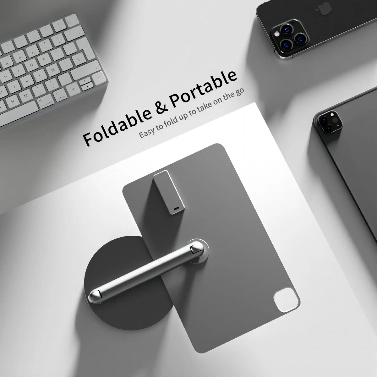LULULOOK Foldable Magnetic Wireless Charging Stand For iPad Pro M5 M4 13/11/12.9 iPad Air 13/11/iPad 5/4th 360 Rotating Hold