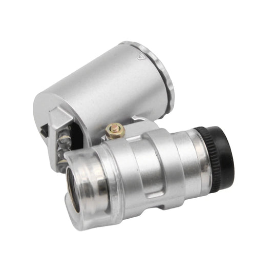 Pocket Microscope with LED UV Adjustable Jeweler Loupe Magnifying Glass (100X)