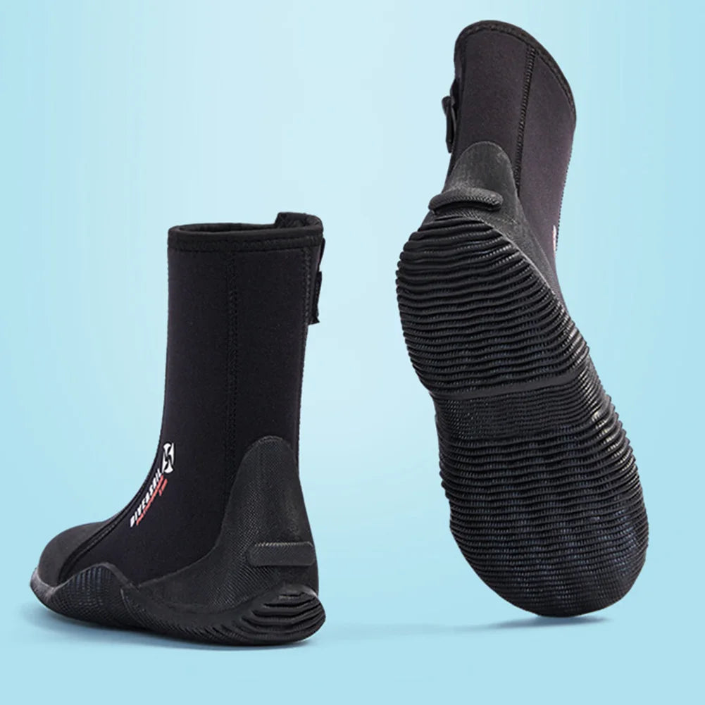 Neoprene Diving Boots Zipper Dive Boots Anti-Slip 5mm Surfing Snorkeling Diving Boots for Diving Snorkeling Surfing