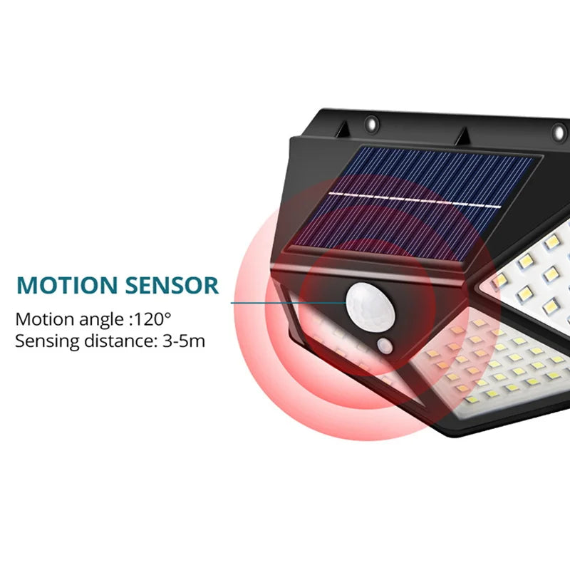 2-12pcs 100 LED Solar Power Motion Sensor Light Outdoor Security Garden Waterproof