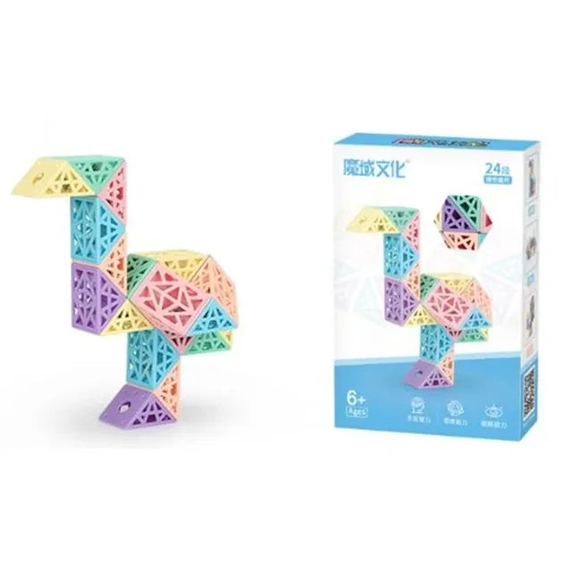 MoYu Magic Ruler Macarone 24/36/48/60/72 Segments cubo magico Snake Twist Cube Puzzle Kid Educational Toy For Children Gift