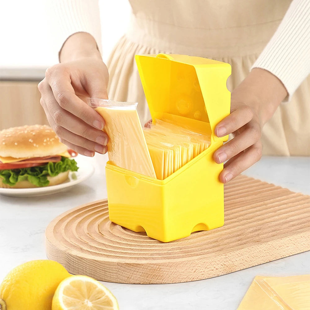 1PC Clamshell Cheese Box, Household Kitchen Crisper, Butter, Cheese, Cheese Packaging Storage Box, Refrigerator Food Crisper Box