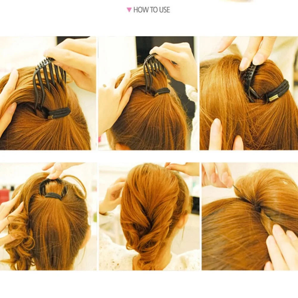 Fluffy Plastic Stick Bun Maker Women Hair Styling Clip Ponytail Holder Hairpins Hair Styling Accessories Braid Tool 2025 Fashion