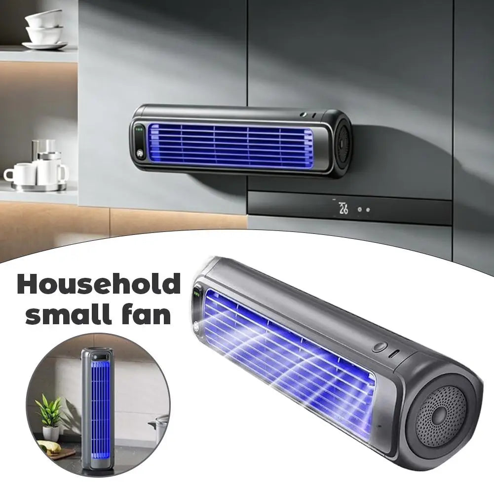 Portable Air Conditioner Fan Desktop Adjustable No Drilling 3 Speeds Cooling Rechargeable Wall Mount Fan Silent for Home