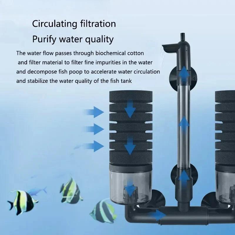 New Aquarium Filter for Aquarium Fish Tank Air Pump Skimmer Biochemical Sponge Filter Aquarium Bio Filters Filtro Aquario