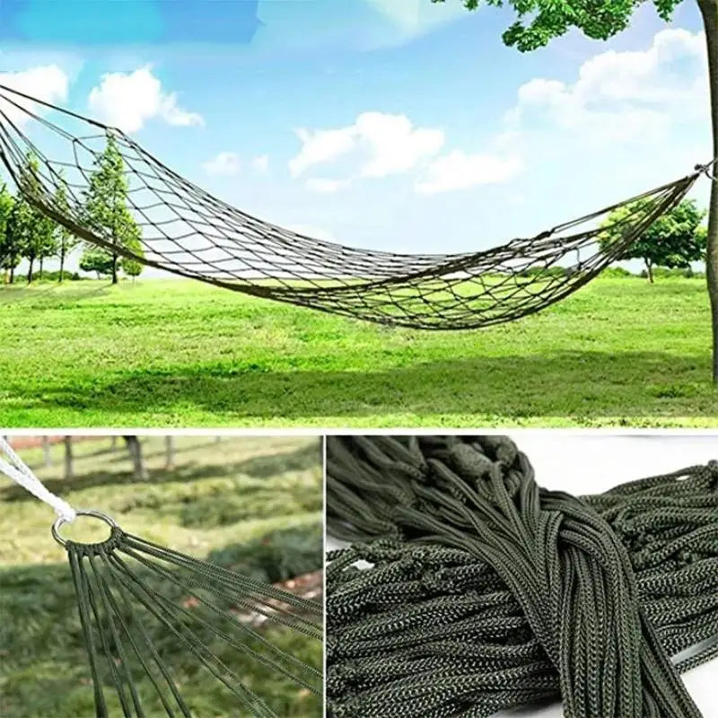 Portable Outdoor Sport Hammock, Camping Hammock Mesh Net for Garden Beach Yard Travel Swing Hanging Bed