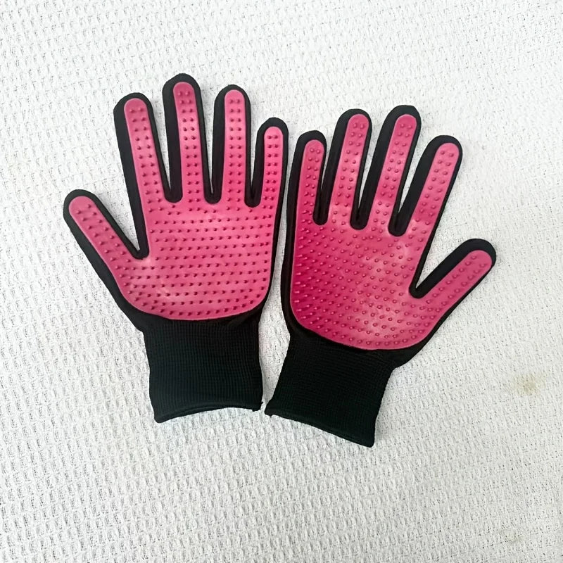 2pcs Pet Grooming Gloves, Deshedding and Massaging Grooming Gloves, Suitable for Dogs and Cats as a Tool for Removing Loose Fur
