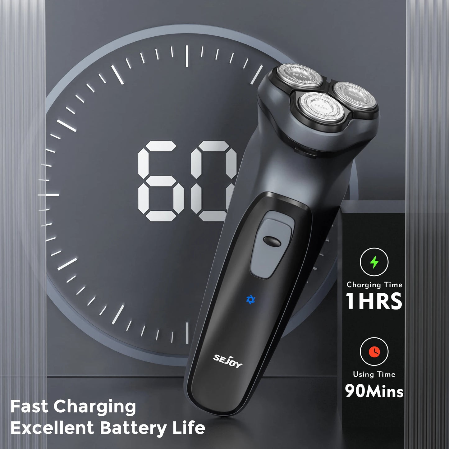 Sejoy BLASTO1 Electric Shaver for Men Rechargeable Electric Razor Triple Floating Head Shaving Machine Beard Trimmer Gift