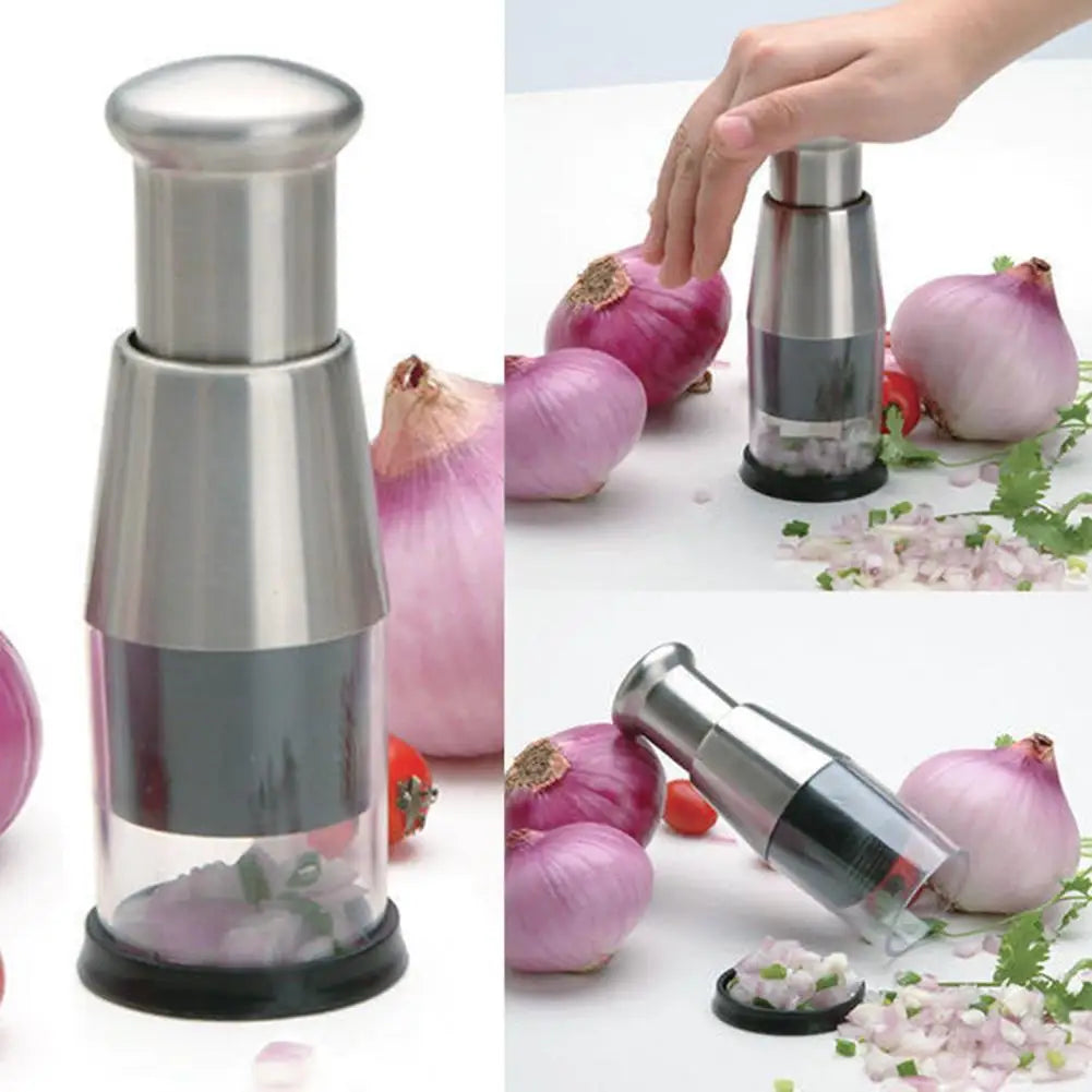 Stainless Steel Manual Hand Chopper Garlic Chopper Mini Garlic Mincer Garlic Press Kitchen Tools for Veggie Onion Garlic