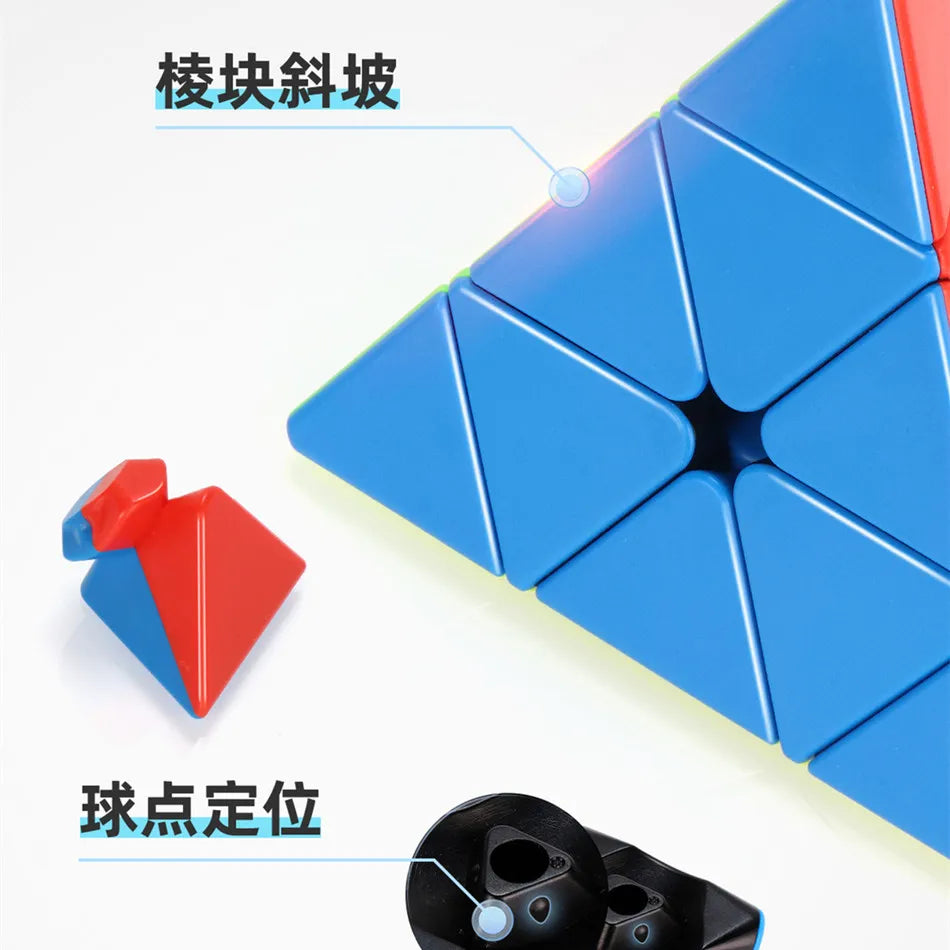 YongJun GuanLong 3x3 V2 Pyramid Magic Cube Triangle Shaped 4-Sided Educational  Speed Cube Children's Puzzle Cubo Magico Toys