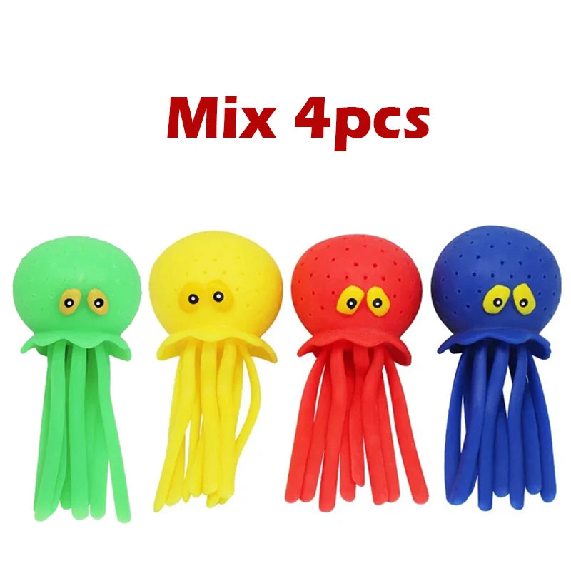 1/4pc Baby Bath Toys Sponge Water Absorbing Octopus Squeezing Stress Relief Toy Summer Swimming Play Water Bath Toy for Children