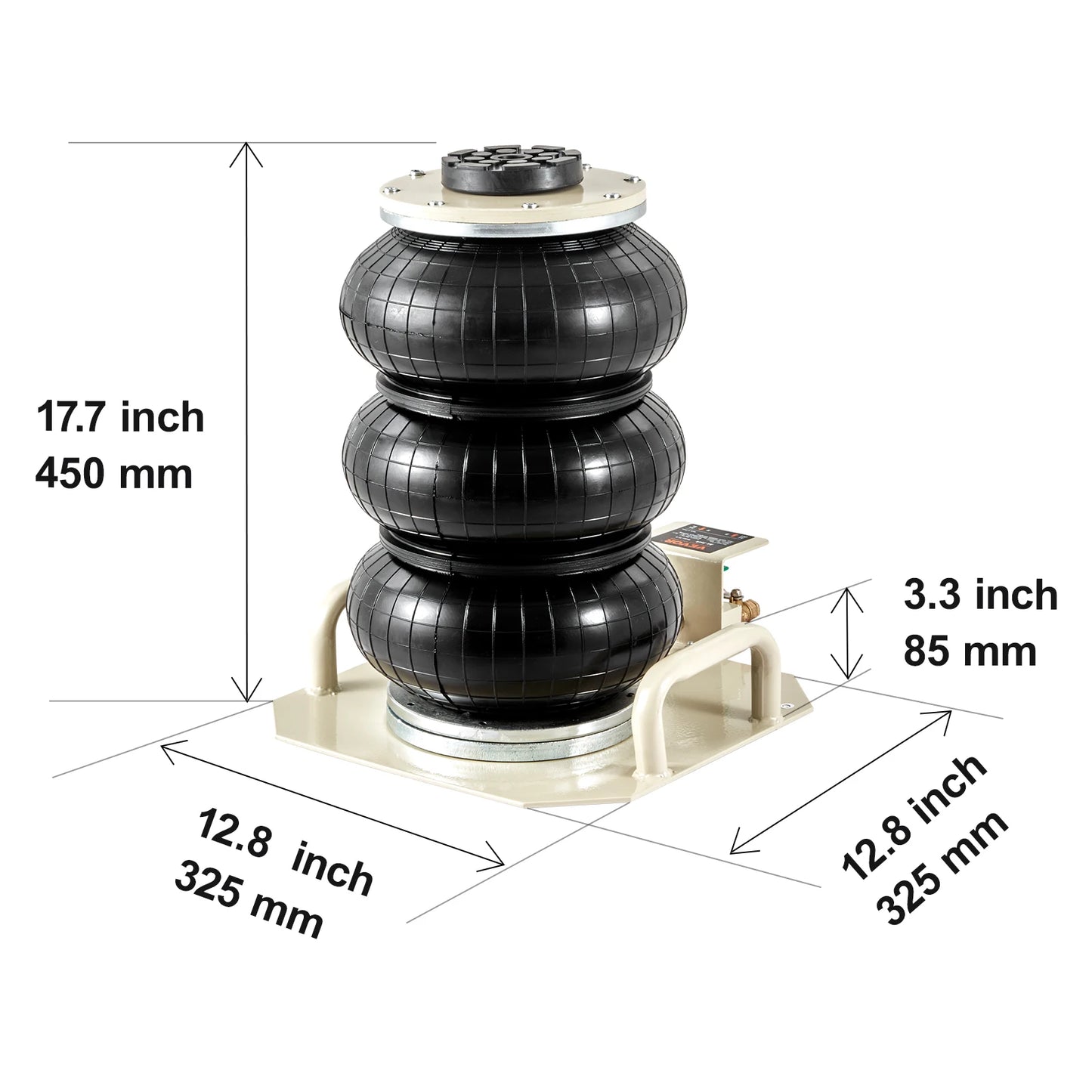 SucceBuy Air Jack 3Ton Triple Bag Air Jack Airbag Jack with Six Steel Pipe Fast Lifting Pneumatic Jack with Side Handle for Car