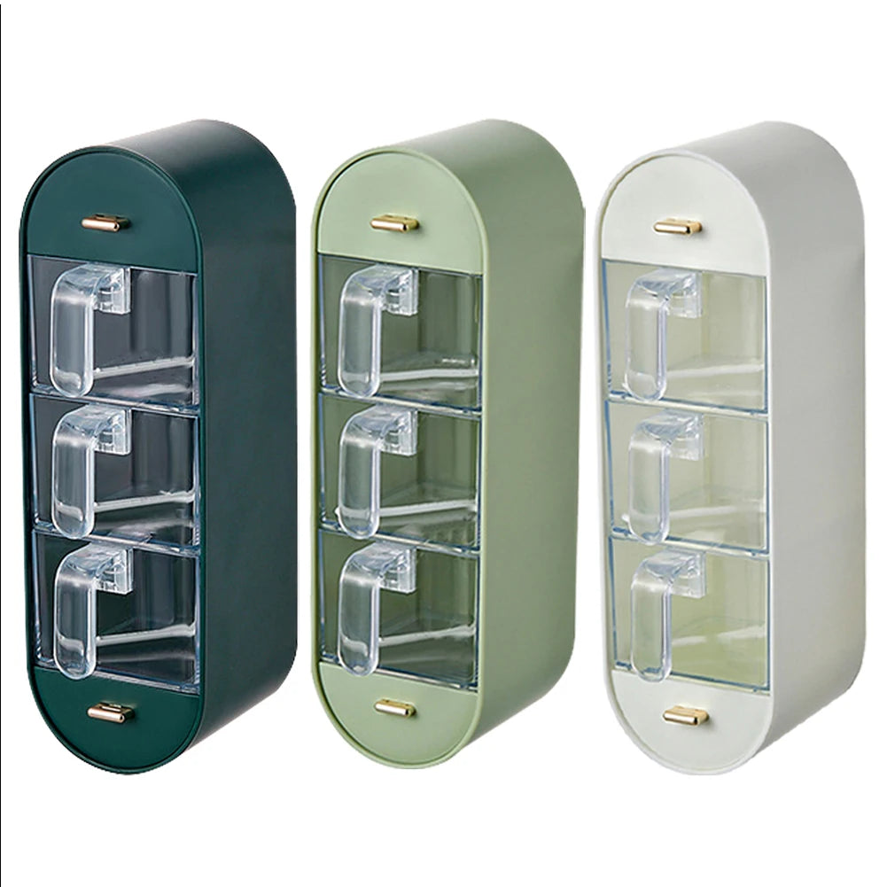 Wall Mounted Condiment Containers with 5 Compartments and Handles Sugar Salt Container Set Seasoning Container Boxes for Kitchen