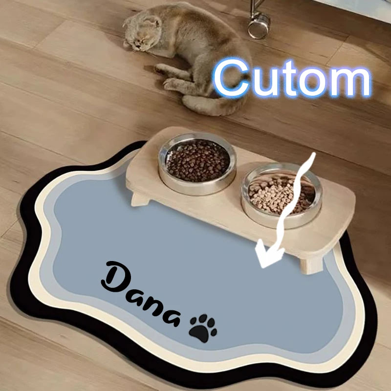  Custom Pet Feeding Mat Cute Shape Dog Diatom Mud Floor Mat Non-Slip Waterproof Home Decoration Dog Feeding Pad