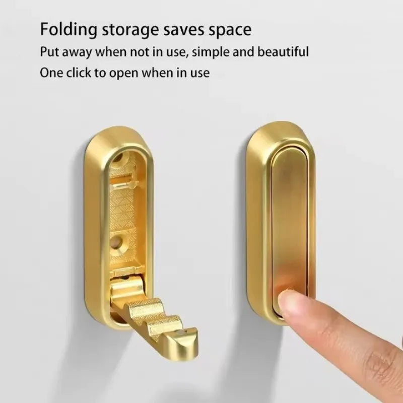 Folding Wall Hooks Towel Coat Hook Stainless Hook for Home and Decoration Kitchen Bathroom Matte Towel Hanger Storage Organizer