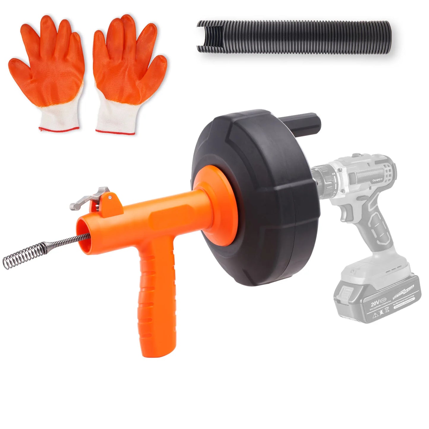 SucceBuy Drain Cleaner Machine 25FT Automatic Tube Cleaner Blockage Unblocker Toilet Sewer Pipe Dredge for Kitchen Bathroom