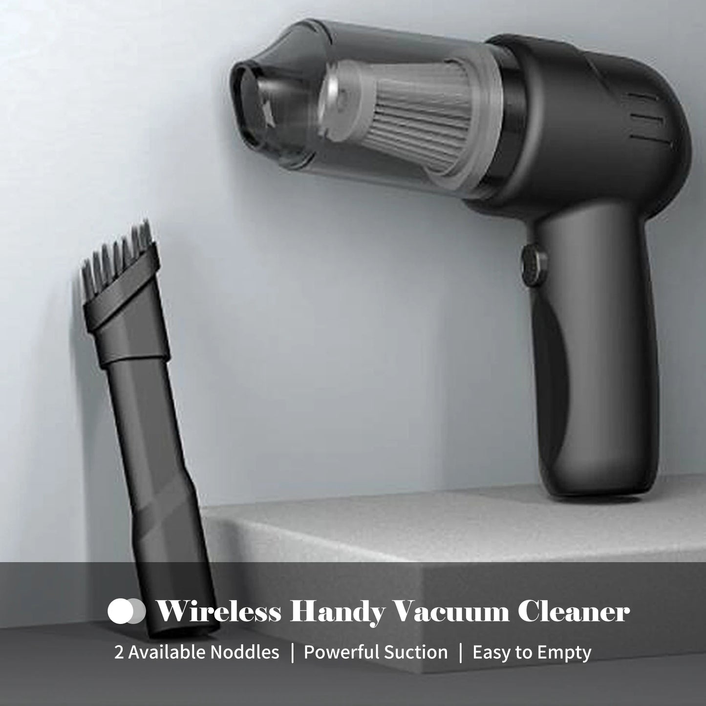 Portable Vacuum Cleaner with 100W 9000Pa Powerful Motor Wireless Handheld Vacuum Cleaner Cleaning Kit for Car/Home/Office Black