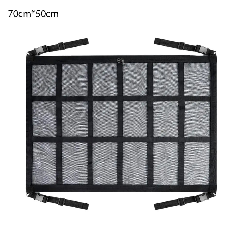 Car Roof Storage Organizer Strong Net Bag Load-Bearing Mesh Large Capacity Car Camping Accessories Storage Bag Roof Tent