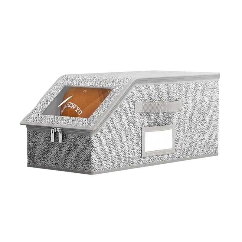 Non Woven Fabric Baseball Cap Storage Box Dustproof Zipper Hat Organizer Foldable Closet Container For Hats Socks Daily Sundries
