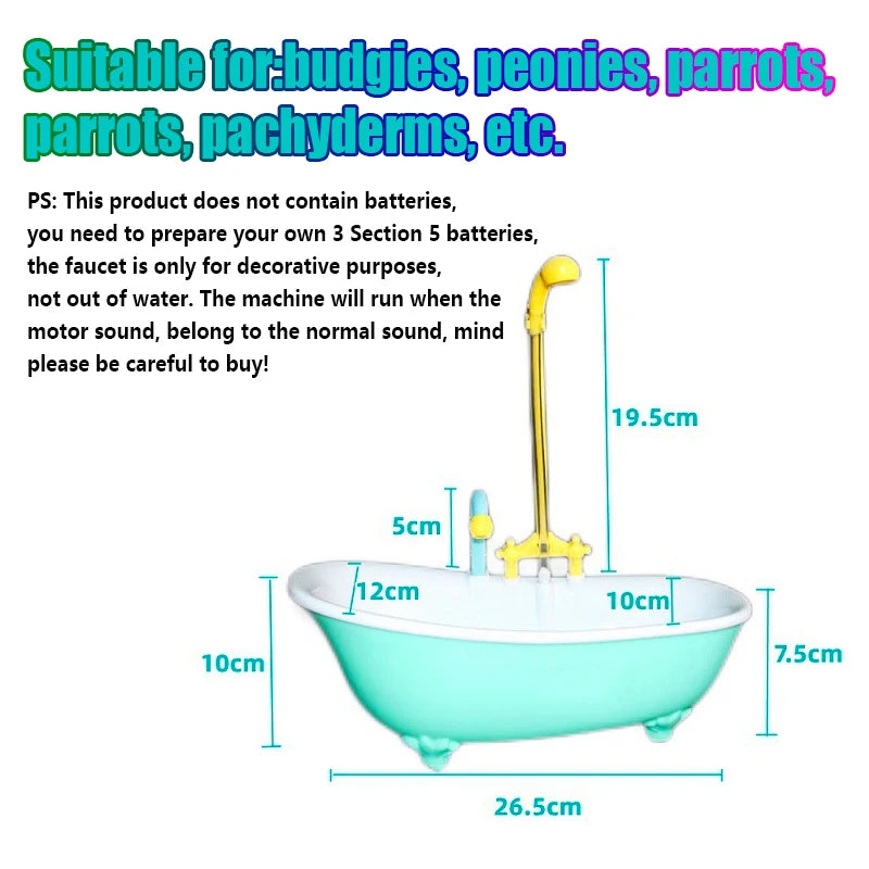 Parrot Automatic IntelligentBath Bird Shower Bathtub Blue AccessoriesHousehold Plastic parakeet supplies Accessory Bird Cage
