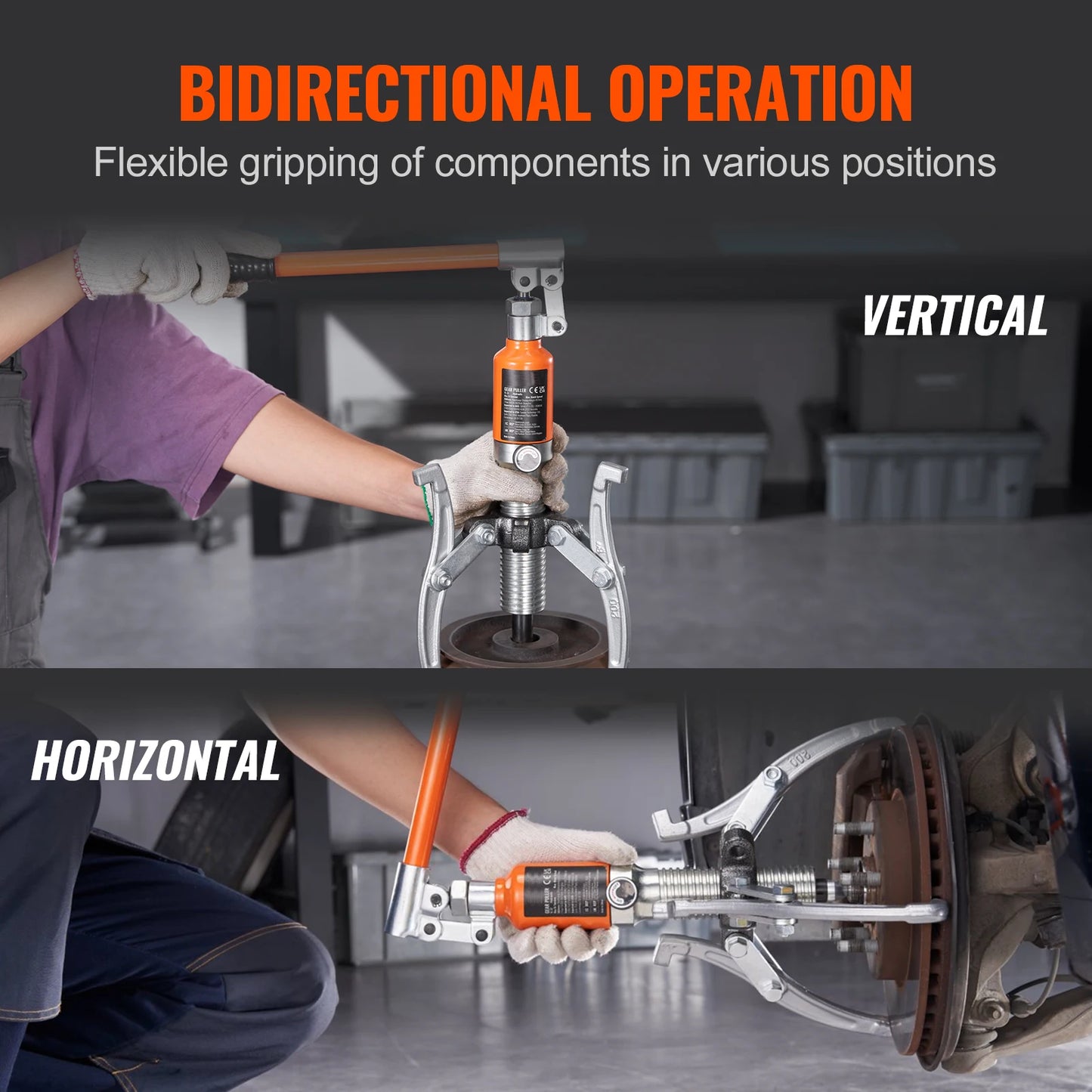 SucceBuy 5/15 Ton Hydraulic Gear Puller Wheel Bearing Puller Separator Tools Adjustable Two Three Jaws for Repair Shop Gears