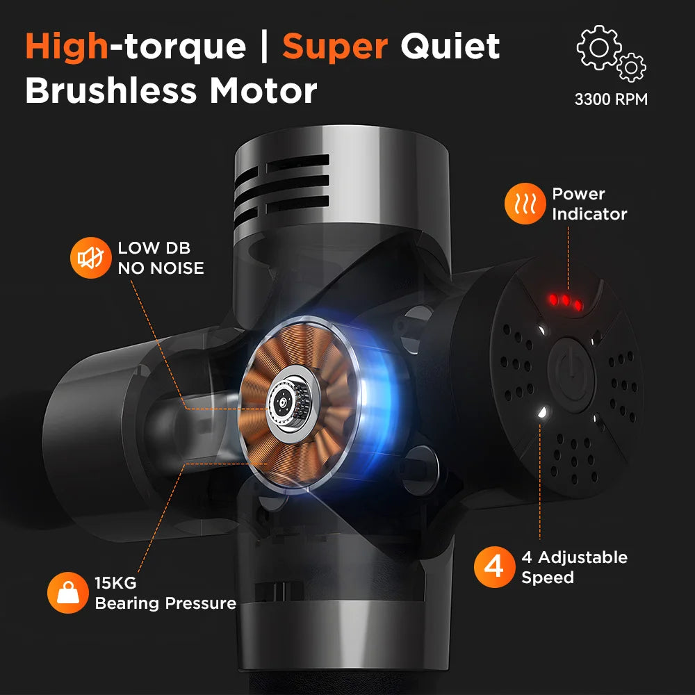 BOOSTER Pro 3 Deep Tissue Massage Gun Muscle Stimulator Body Massager Fascial Gun Relax Low Noise for Fintness Shaping