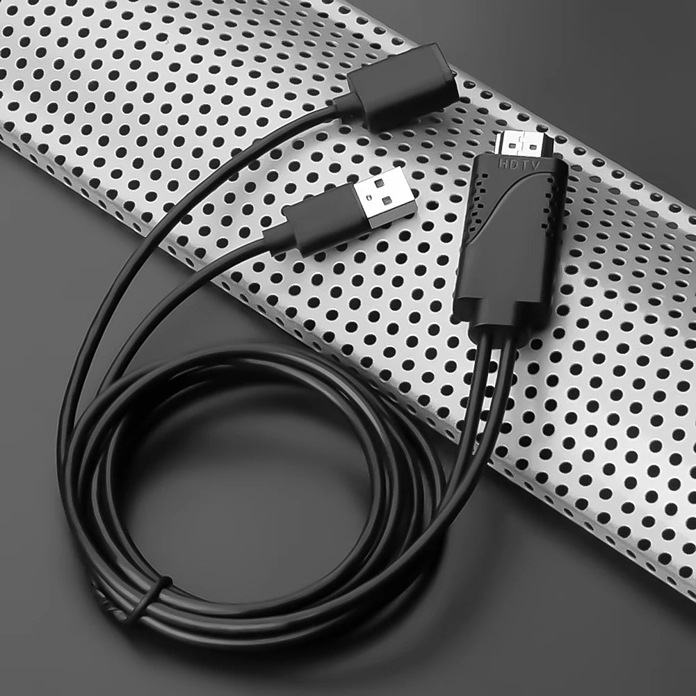 2 in 1 USB Female To HDMI-compatible Male HDTV Adapter Cable 1080P HD TV Projector Displays Converter for iPhone Samsung