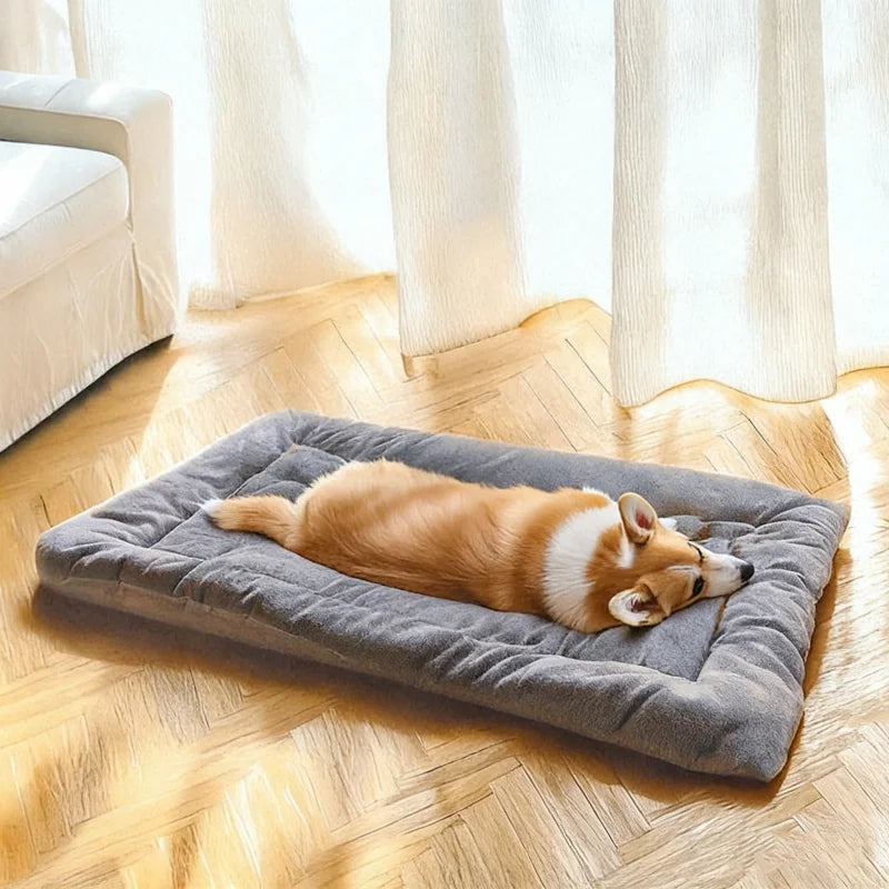 BOOTEELY Extra Large Plush Dog Bed Sofa Thickened Super Soft Polyester Pet Mat Dog Crate Mat Bed For Small Medium Large Dog Bed