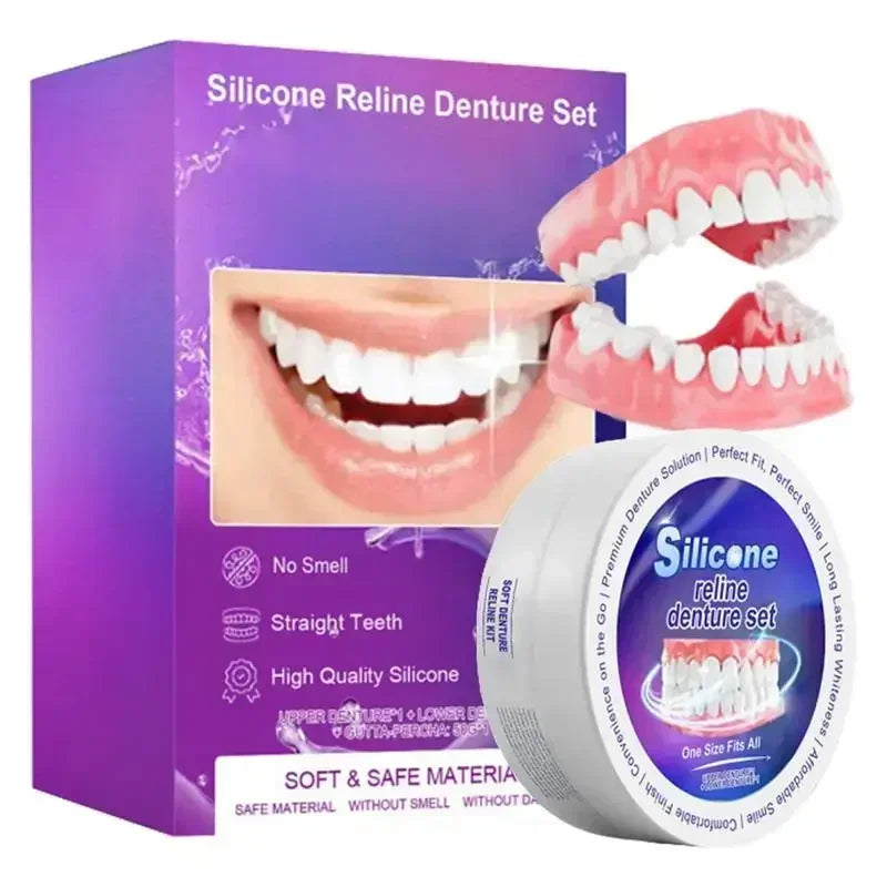 Silicone Denture Set Fit Temporary Orthodontic Teeth 2026 Fake Tooth Oral Hygiene Care Whitening Dentures Simulation Braces