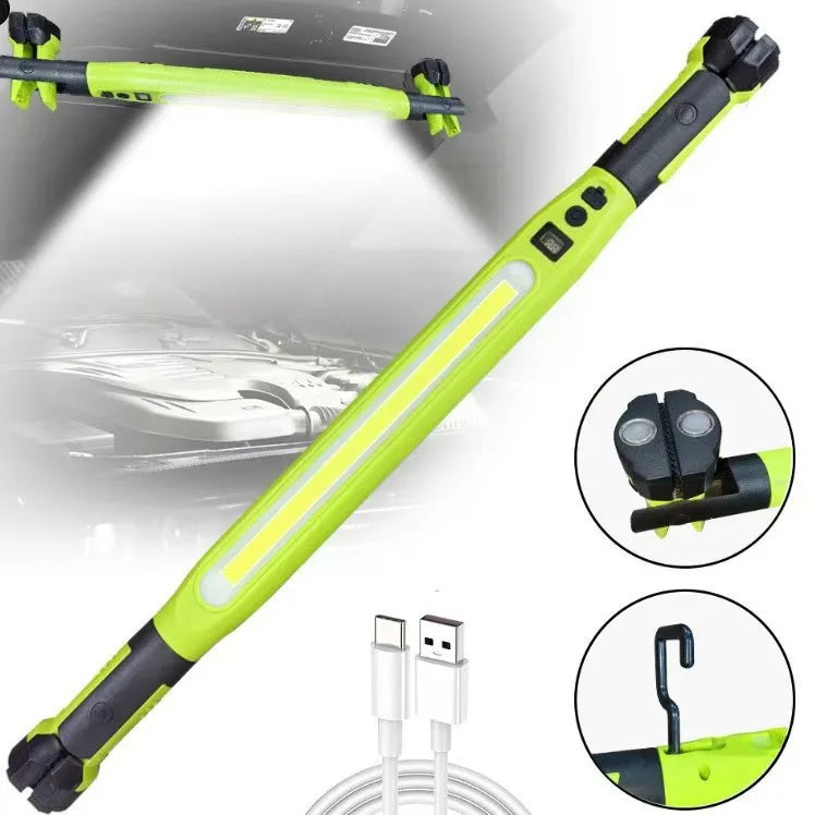 1PC Rechargeable LED Mechanic Work Light 1200LM Magnetic 360 Degree Swivel Flashlight For Car Repair Auto Garage Workshop Use