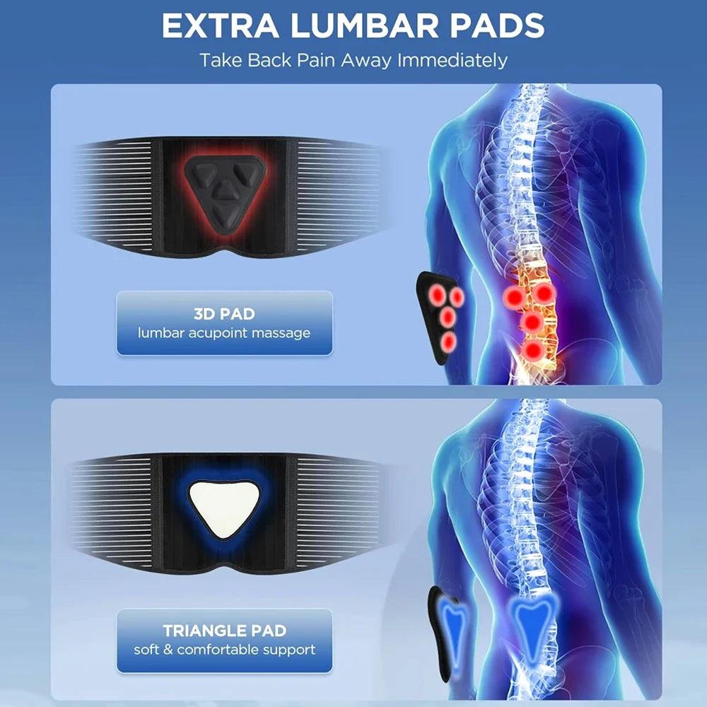 Black Brace for Lower Back Pain Relief, Breathable Waist Brace Adjustable Lumbar Support for Herniated Disc, Sciatica, Scoliosis