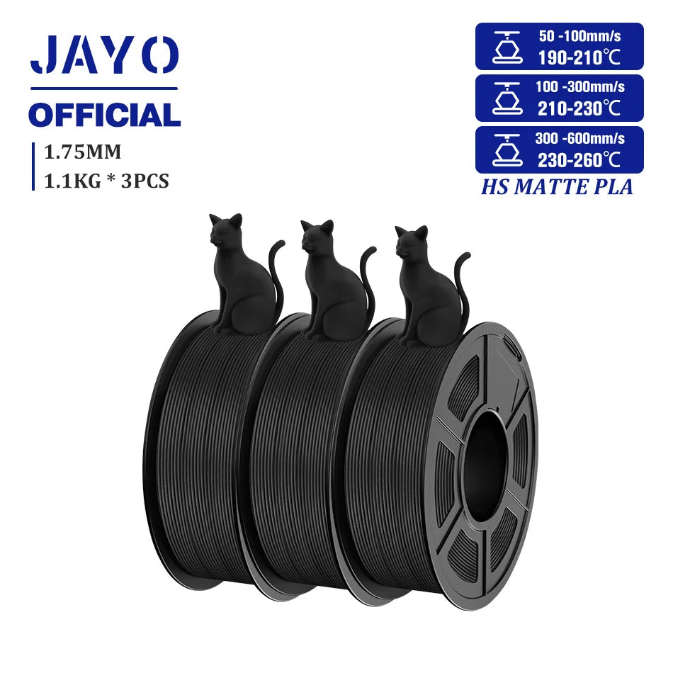 JAYO PLA Classic 1.75mm 3D Filament High Speed Matte PLA Filament For FDM 3D Printers 600mm/s High Speed Printing Materials