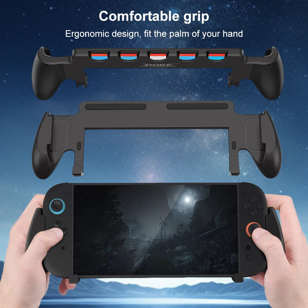 For Nintendo for Switch 2 Grip with Stand Grip Case 5 Game Slots Protective Case Anti Slip Grip Holder for Switch 2 Accessories