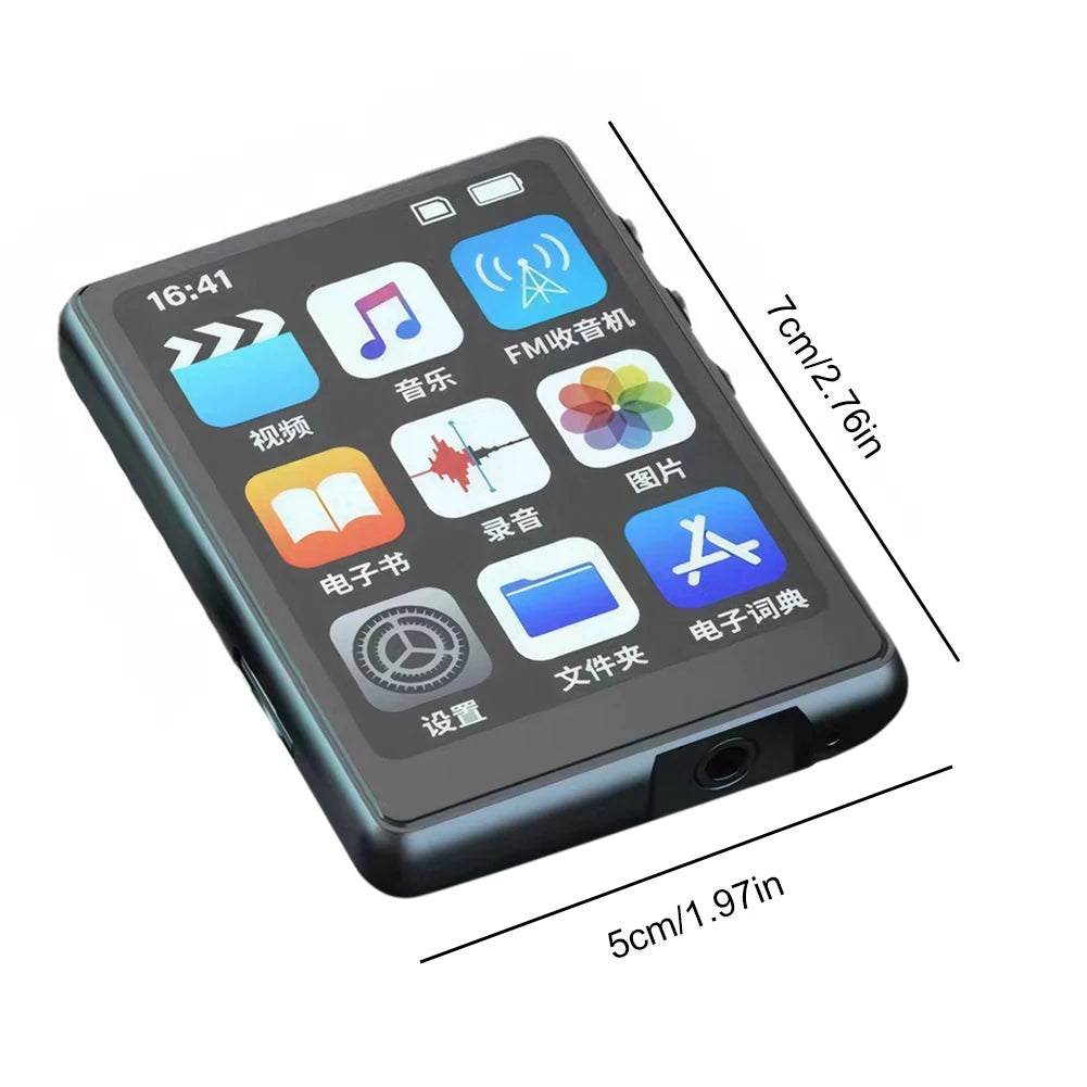MP4 Player Lossless Music Player Full Touch Screen 2.4 inches Portable MP3 Player with Speaker Support FM Radio Recording E-Book