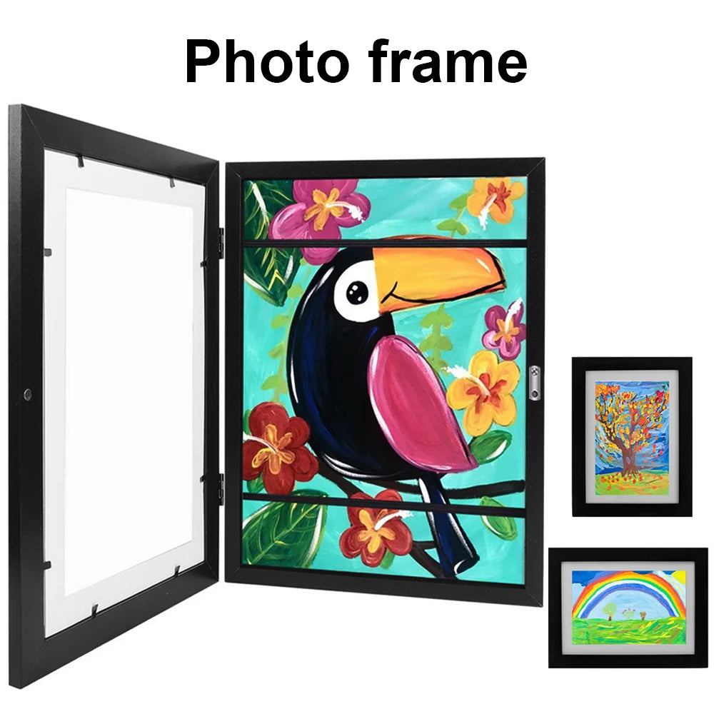 1-4pcs Kids Art Frames Children Art Projects Wooden Artwork Display 150Pictures