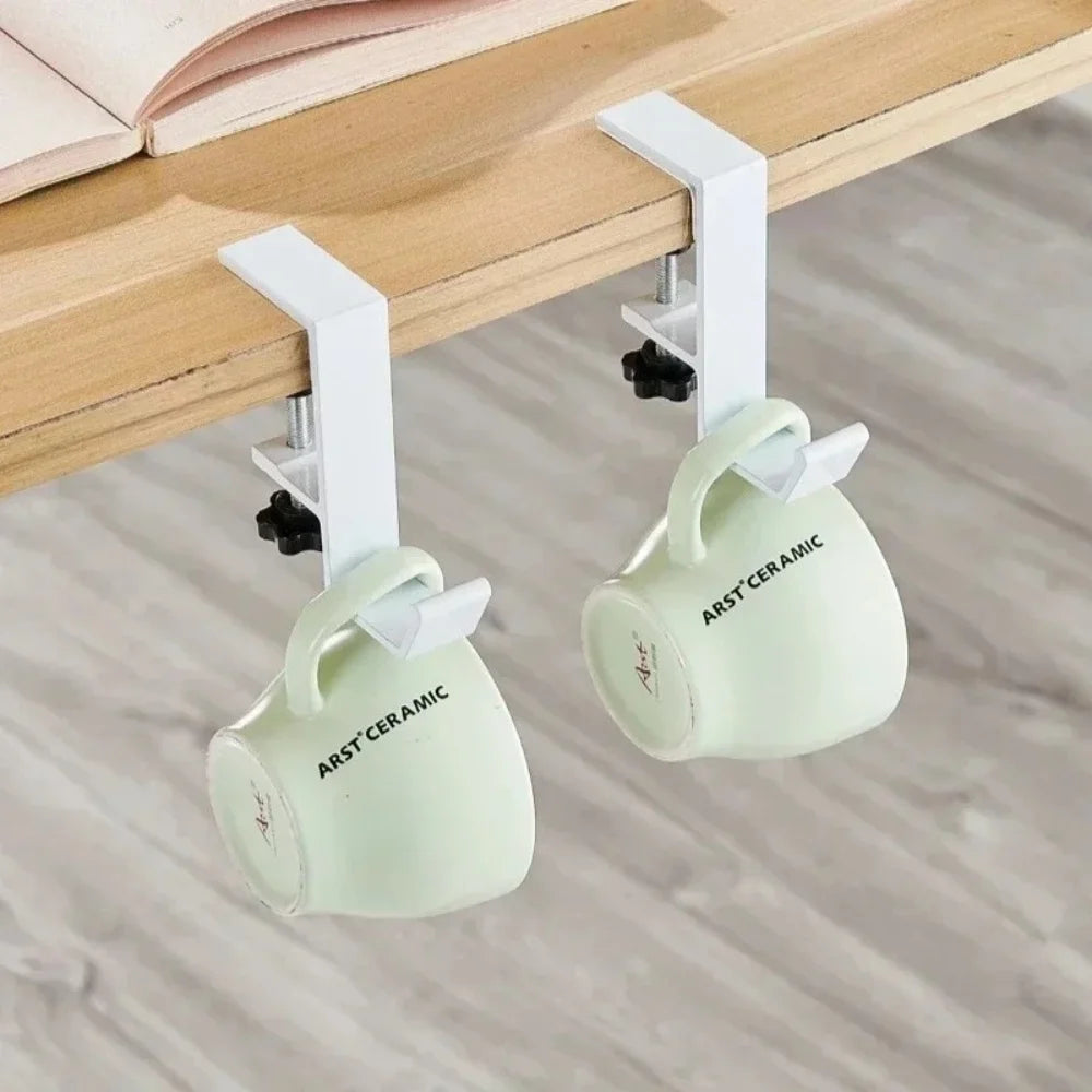 1/2pcs Punch-Free Adjustable Desk Edge Hook Multifunctional Headset Hanger Backpack Storage Rack No Drilling Hanging Desk Stand
