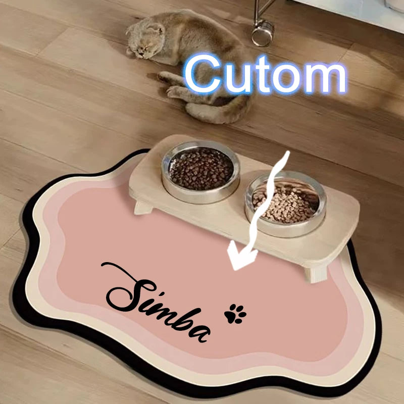  Custom Pet Feeding Mat Cute Shape Dog Diatom Mud Floor Mat Non-Slip Waterproof Home Decoration Dog Feeding Pad