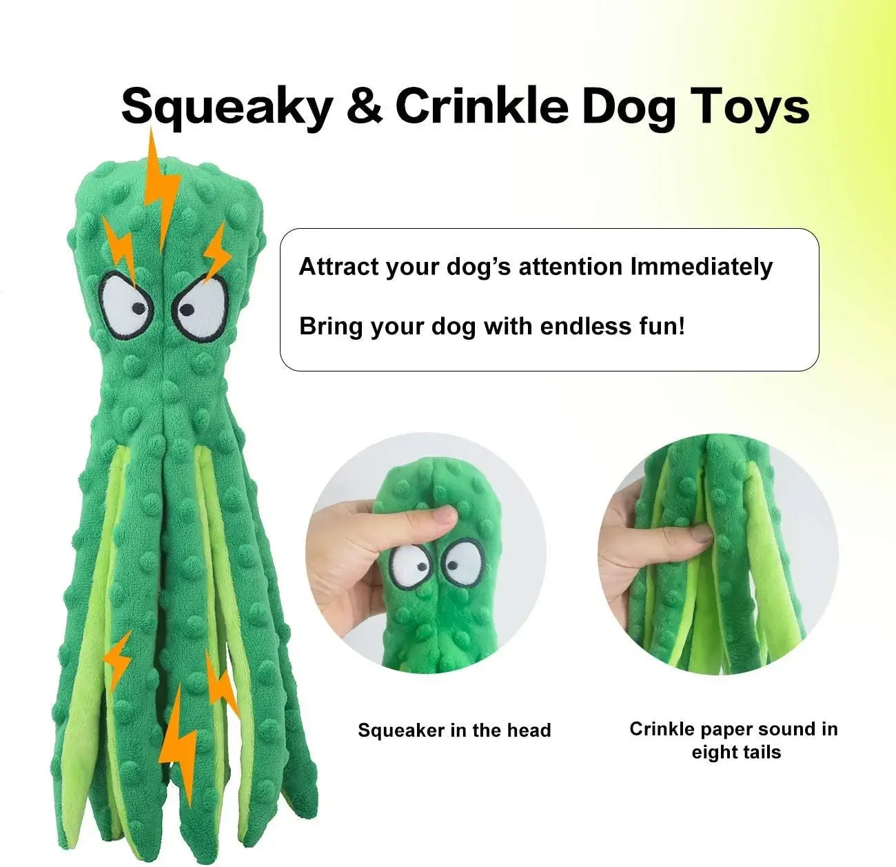 Dog Toys Octopus Non-stuffed Soft Plush Toy Puppy Educational Teething Chew Toys Pet Supplies for Small Medium Dogs