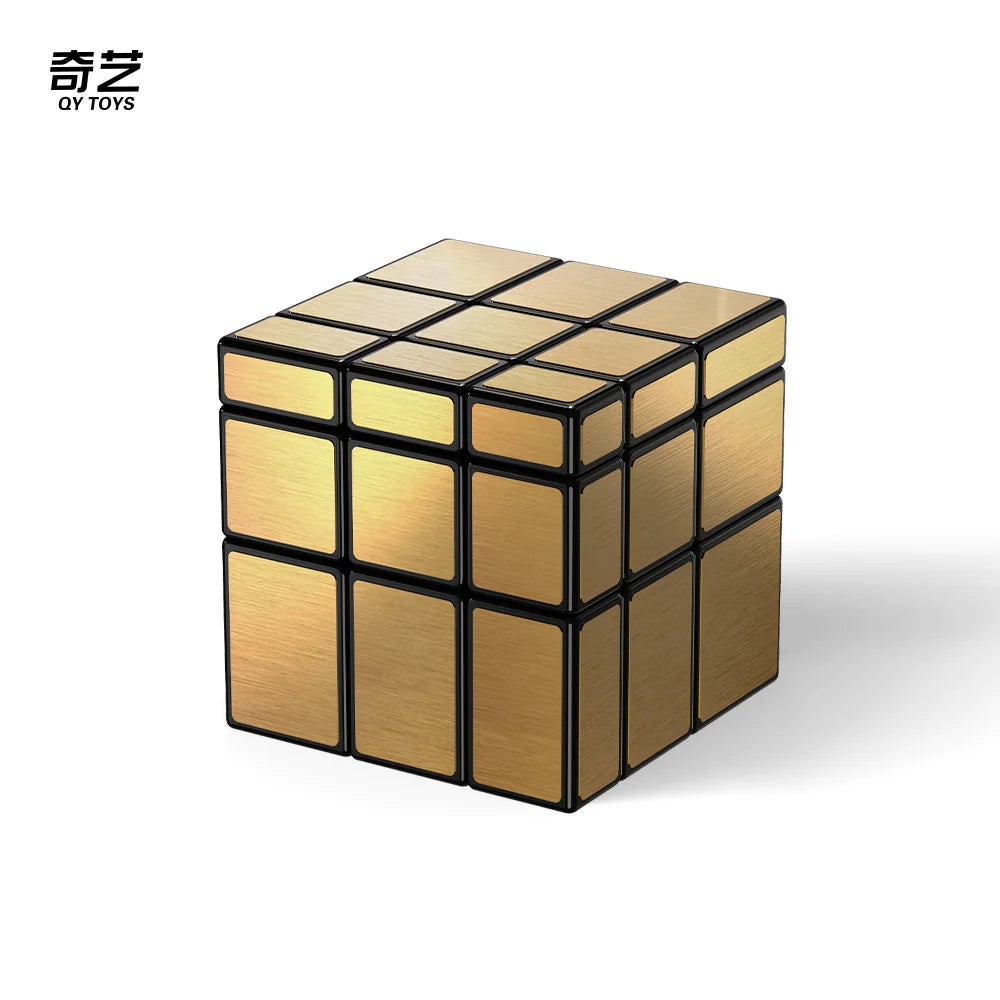 QiYi Mirror 2x2 Magic Cube Puzzle Speed Magic Cube Golden/Silver Sticker Cube Toys For Children