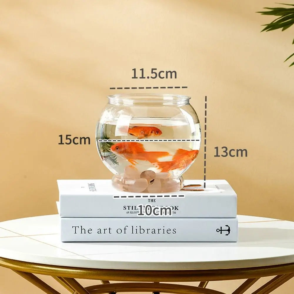 Home Decor Clear Transparent Round Fish Tank Plastic Small Fish Bowl creative light luxury Desktop Aquarium Bowl Living Room