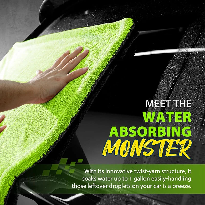 1000GSM Heavy Duty Car Drying Towel 60x120cm Oversized Double-Side Cleaning Cloth Super Absorbent Ultra-Soft Scratch-Free Towel